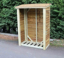 Churnet Valley Heavy Duty Log Store Wooden Garden Firewood Storage 6x4ft Sturdy