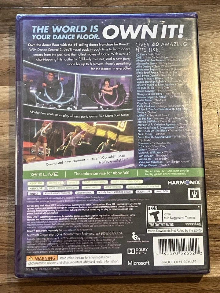 Dance Central 3 Xbox 360 - Brand New - Sealed - Image 2 of 3