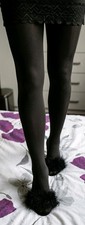 Charnos Dark Grey Lace Hold Up Stockings  S/M Worn