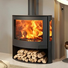 Wood Burning Multi-Fuel Curved 3 Sided Iris 13kw Contemporary Stove