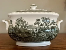 VTG VILLEROY & BOCH RUSTICANA LARGE TRANSFERWARE TUREEN WITH LID, FREE EGGCUPS!