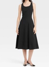 A New Day NWT Women's Corset Midi A-Line Dress Black Size 2