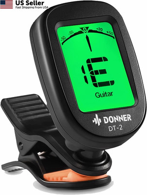 Donner Guitar Tuner Clip on-Accurate Chromatic,Acoustic mini, Green Display 