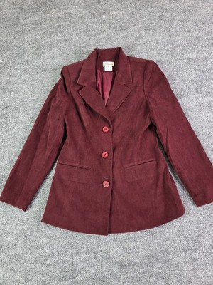 Vintage Womens Hokkaido Blazer Size Medium Burgundy 3 Button Red Jacket