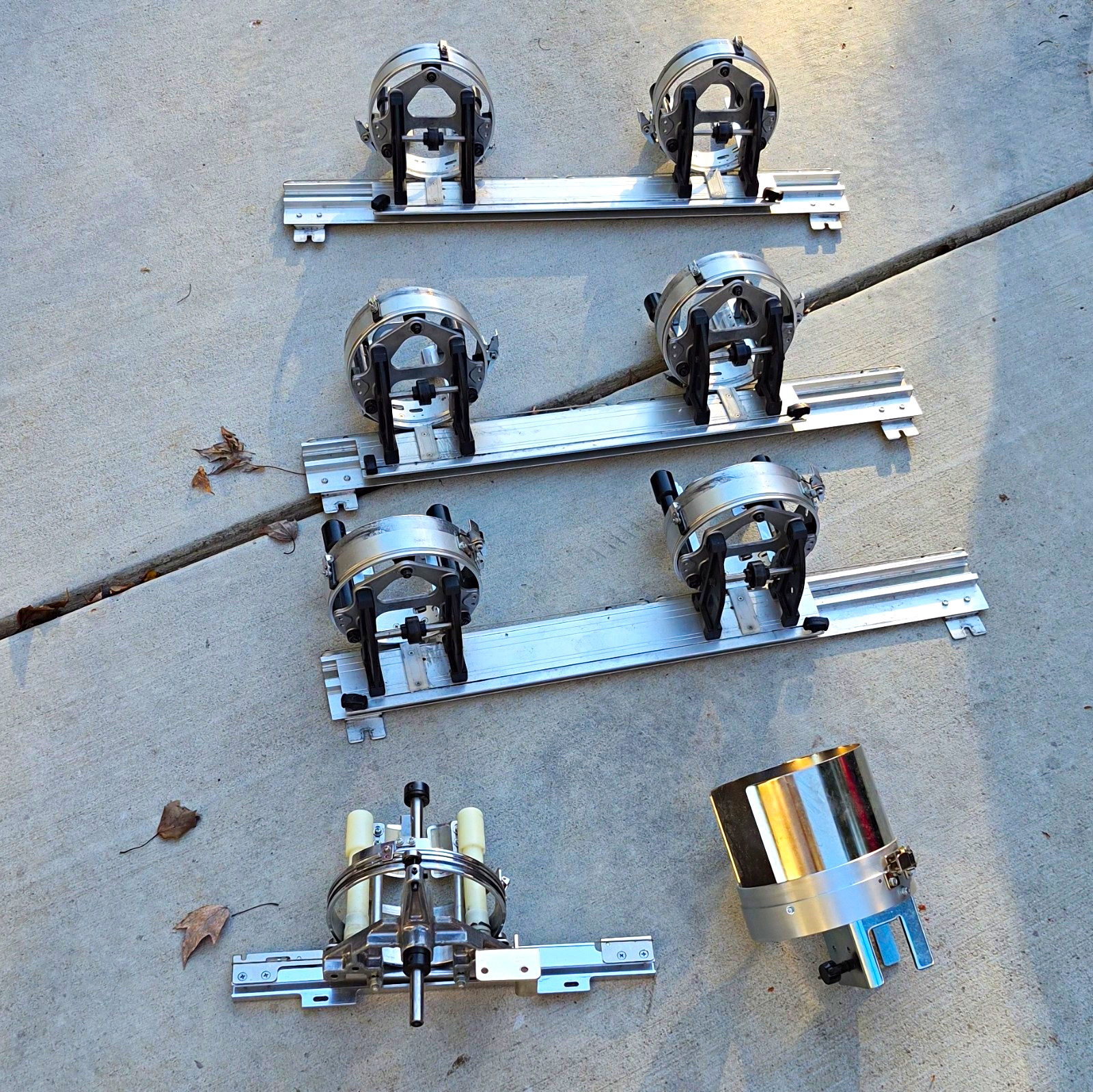 Embroidery Cap Frame/Cap Driver Set Attachment Assemblies Lot w/ Aluminum Rails