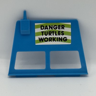1989 TMNT Sewer Lair Playset Part Blue Sign Danger Turtles Elevator Wall Part ¿