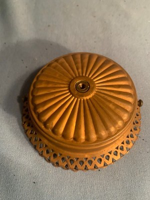 Victorian fancy Brass Font Cup for Victorian Hanging Oil Lamp or Sconce 1880s