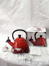 Le Creuset 1.6L Kone stovetop whistling kettle Cerise red with max line RRP £105