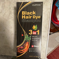 YOURTONE Black 3-in-1 Hair Dye Shampoo for Hair, 16.9 fl oz / 500 ml