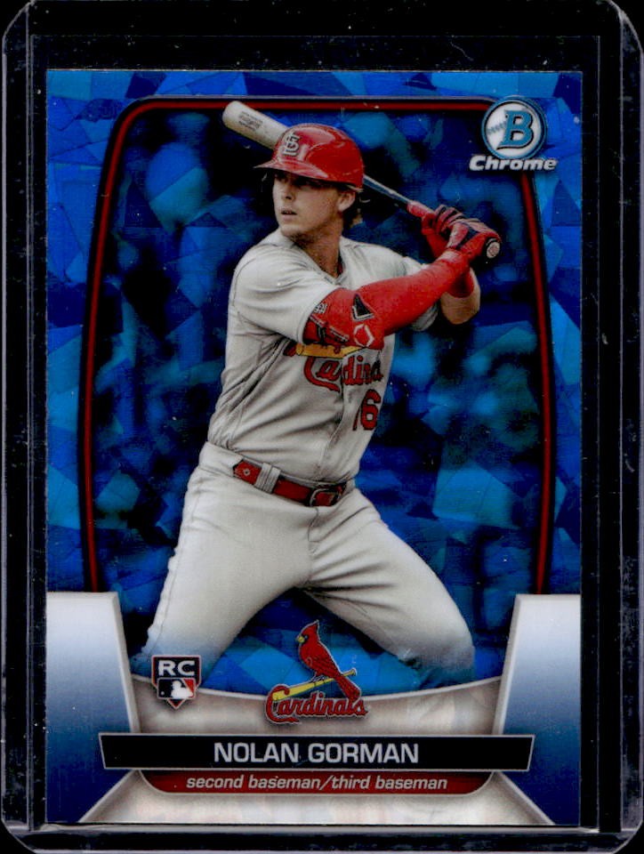2023 Bowman Chrome Sapphire Nolan Gorman RC Rookie #48 Cardinals