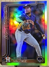 2025 TOPPS BASE SET SERIES 2 FRAMBER VALDEZ #544 RAINBOW FOIL ASTROS