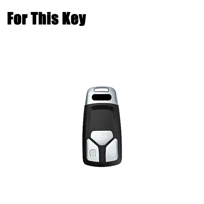 Zinc Alloy Leather Car Key Fob Case Cover For Audi A4 A5 S4 S5 B9 8W Q7 4M TT RS - Image 2 of 4