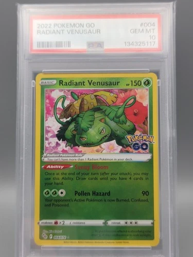 Radiant Venusaur 004/078 Pokémon GO Holo - PSA 10
