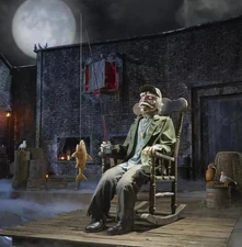 6.5 ft Dead Water Animated LED Fisherman in Rocking ChairH49 Home Accents Depot