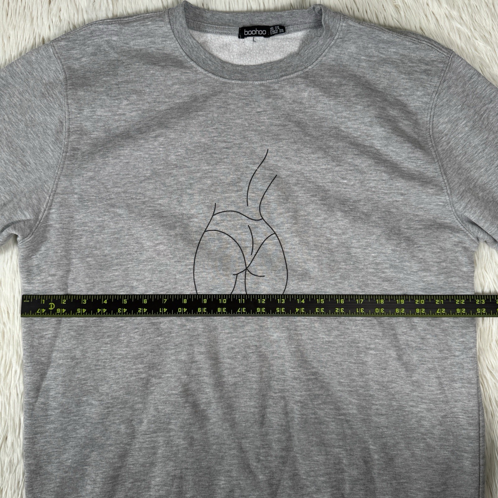 BOOHOO Gray Long Sleeve Crew Neck Graphic Sweatshirt Men's 24 US Large