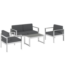 4 Seater Garden Furniture Set, Extra Wide Deep Garden Sofa Set with Olefin Cushi
