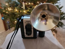 Argus Seventy-five Black Vintage Box Camera with Flash Unit and Bulb