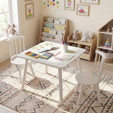 Kids Table and 2 Chairs Set Toddler Furniture for Art