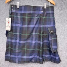 NWT UT Kilts Size 34 Standard Tartan Utility Kilt Scottish Design Blue Green