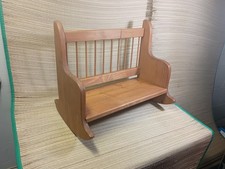 Solid wood handmade child s rocking Bench Dolls Or Teddy Bears
