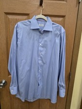 Eton Shirt Mens 16 41 Blue Stripe Contemporary Fit Long Sleeve Dress Button Cuff