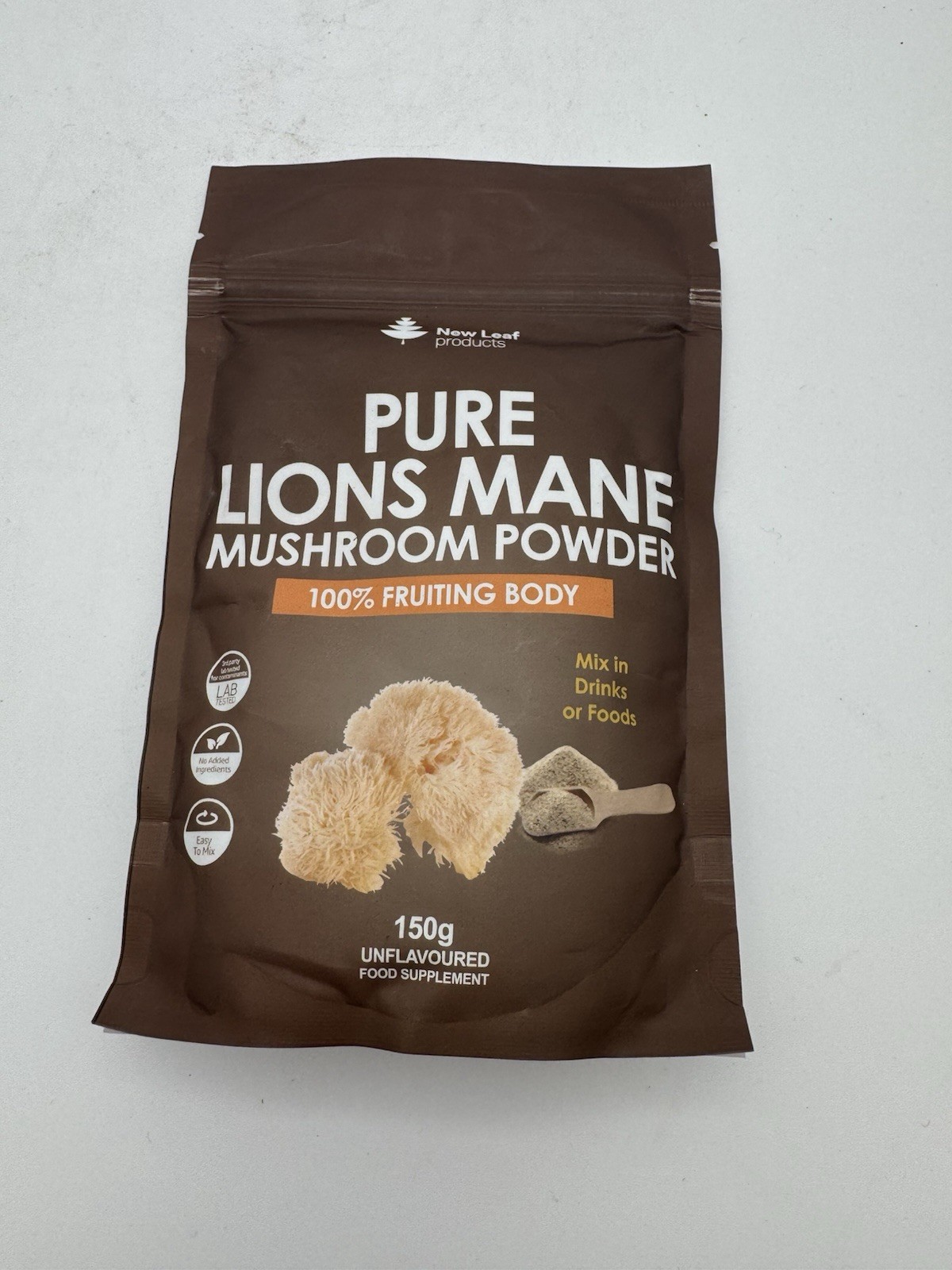 New Leaf Health Unisex Light Brown Lions Mane Mushroom Powder - Potent 3000Mg Mushroom Powder - 100% Fruiting Body In - Image 5