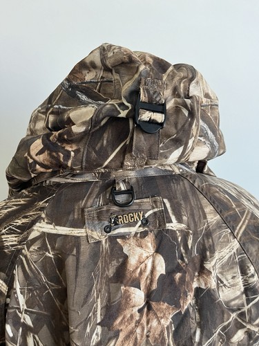 Rocky Camo Hunting Coat Hooded Mens 2XL XXl Insualted Advantage Max FullZip Warm - Picture 4 of 6