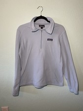 PATAGONIA women's Micro D 1/4 zip baby blue fleece pullover jacket MEDIUM