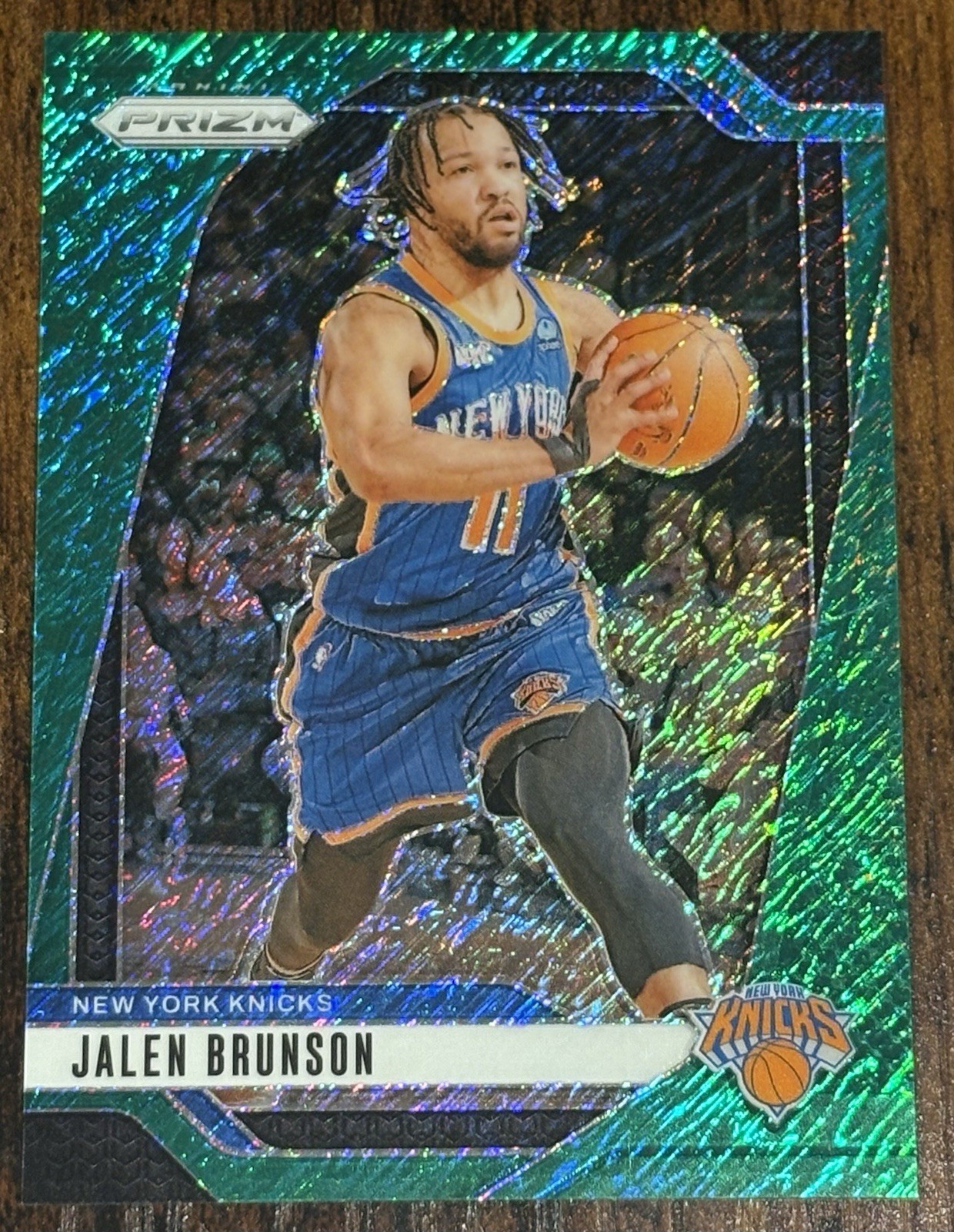 2024-25 Panini Prizm Jalen Brunson Green Schimmer Prizm 5/5=1/1 Knicks Star SSP