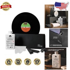 Vinyl Record Cleaner Machine Kit - All-Purpose Fluid, Microfiber Cloth, Brush