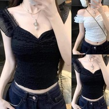 Gilet femme décontracté sans manches dentelle haut été vintage à porter tou