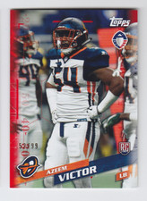 2019 TOPPS ALLIANCE FOOTBALL AZEEM VICTOR RC /99 RED PARALLEL ROOKIE Apollos
