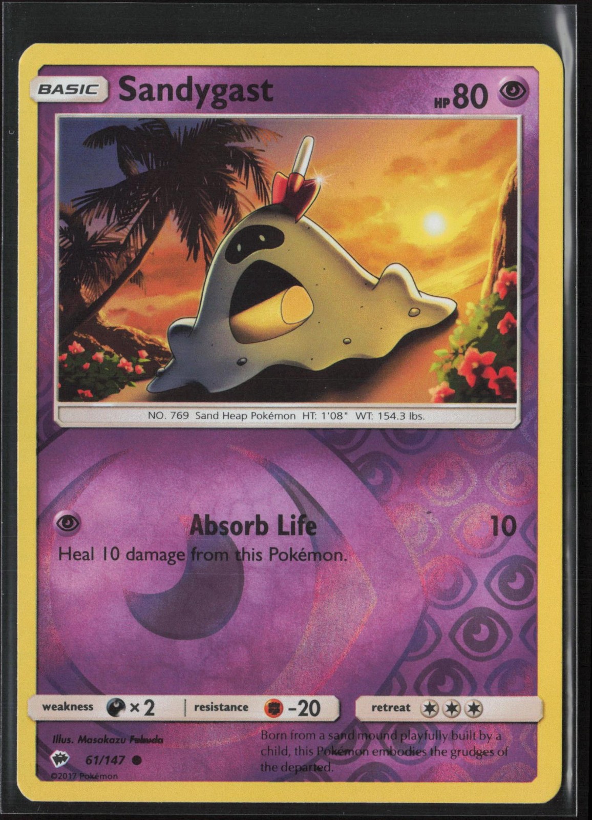 SANDYGAST 61/147 COMMON BURNING SHADOWS POKEMON REVERSE HOLO NM/M