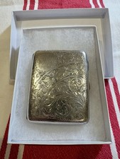 1942 Antique Hallmarked Birmingham England Sterling Silver Cigarette Case