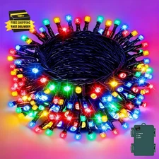 Christmas Lights Battery Operated Outdoor Waterproof, Multicolor Christmas Light