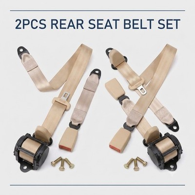 For All Renault 2 Pack Adjustable Retractable Rear Seat Belt 3 Point