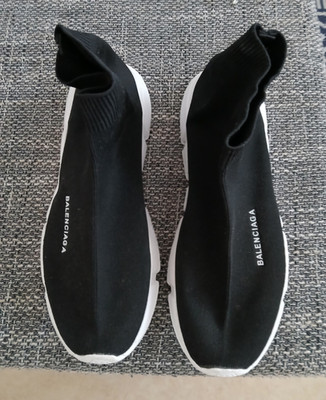 Balenciaga Speed Herren Sneaker Mid Top Slip-On Schwarz/Weiß EU 42