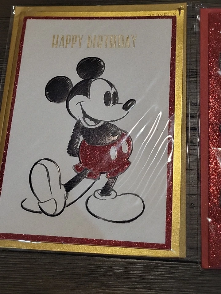 2 Disney Papyrus Birthday Cards Mickey & Minnie Mouse Card Lot B4 - Image 2 of 4