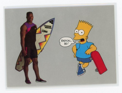 #ad 1989 90 Bo Knows Bart Promo Bo Jackson Bart Simpson Skate Board Oddball $2.99