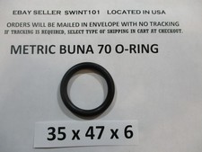 35mm ID x 47mm OD x 6mm thick O-ring. Buna-70. Quan 1.