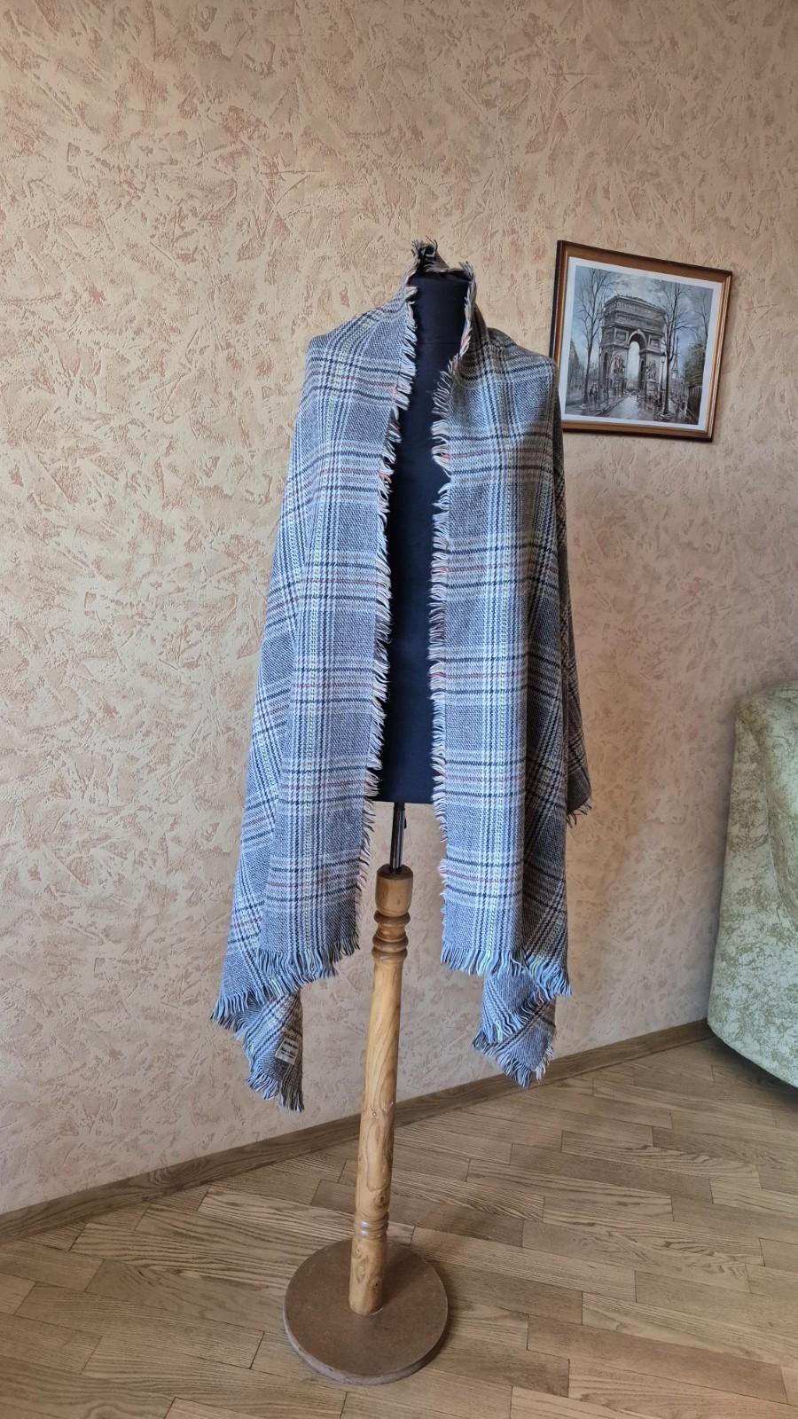 BURBERRY cashmere rectangular large scarf shawl f… - image 4