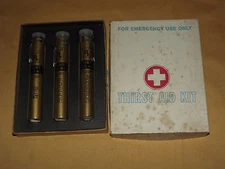 VINTAGE  BAR NOVELTY GIFT  GIN SCOTCH BOURBON THIRST AID KIT EMERGENCY USE ONLY