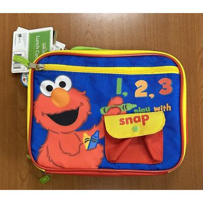 9.5'' Elmo 1 2 3 Crayons Sesame Street Insulated Lunch Bag Lunchbox-Brand New!