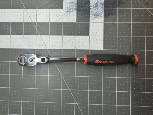 Snap On Tools Thlf72 1/4” Drive Soft Grip Long Handle Flex Head Ratchet Red USA - Photo 1 sur 6