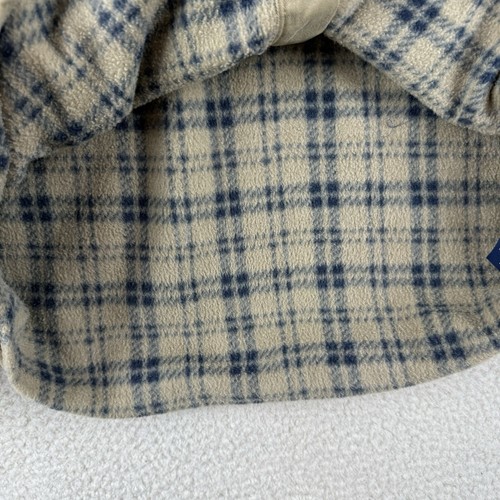 Chaps Mens Medium Flannel Lined Shirt Jacket Workwear Barn Chore Shacket Tan - Picture 11 of 18