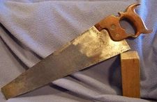 H DISSTON & SON split nut No 12 panel saw circa 1865-71 no wheat carving