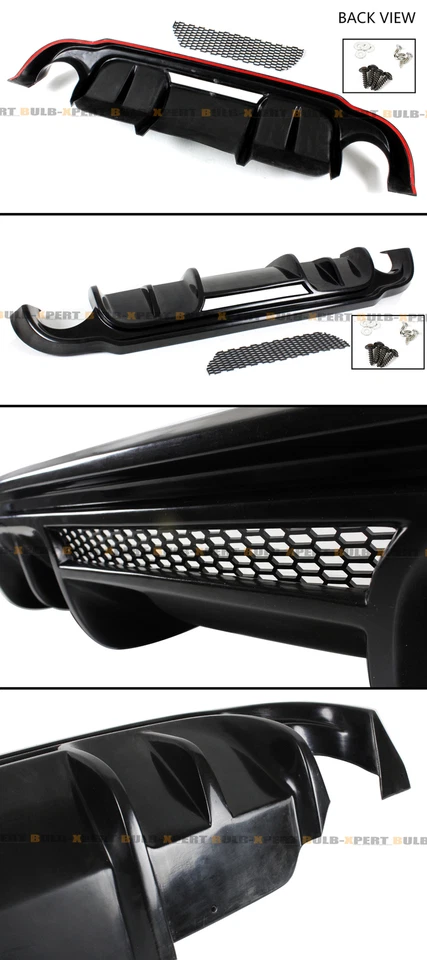 FOR 2014-17 INFINITI Q50 JDM LH STYLE REAR BUMPER ADD-ON DIFFUSER W/ VENT DESIGN - Image 3 of 4