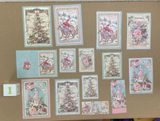 Pink Christmas Papercrafts/Card Making Journal Embellishment Tags Mixed Lot