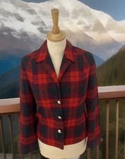 Kinloch Anderson Womens Red Tartan Wool Jacket Blazer Sz 8 Made In Scotland