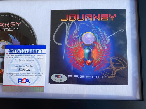 JOURNEY FIRMADO AUTOGRAFIADO LIBERTAD ENMARCADO CD ÁLBUM PSA/ADN - Imagen 2 de 2